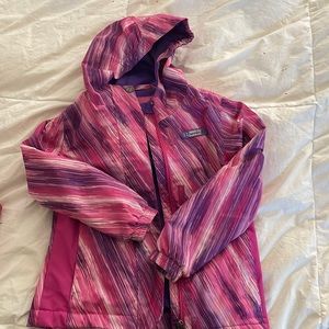 Pink and purple XMTN raincoat